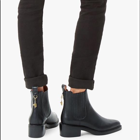 SALE💥💥 COACH Bowery Chelsea Block Heel Ankle Boots Genuine Leather Black - Picture 8 of 13